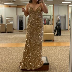 Gold Sequin Prom Dress
